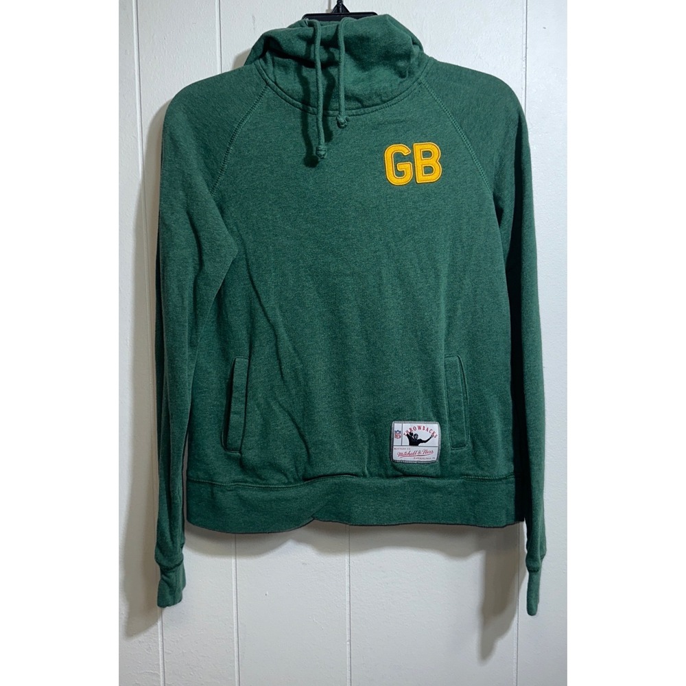 Mitchell & Ness Green Bay Packers NFL Throwbacks Hoodie Womens Large Green GB